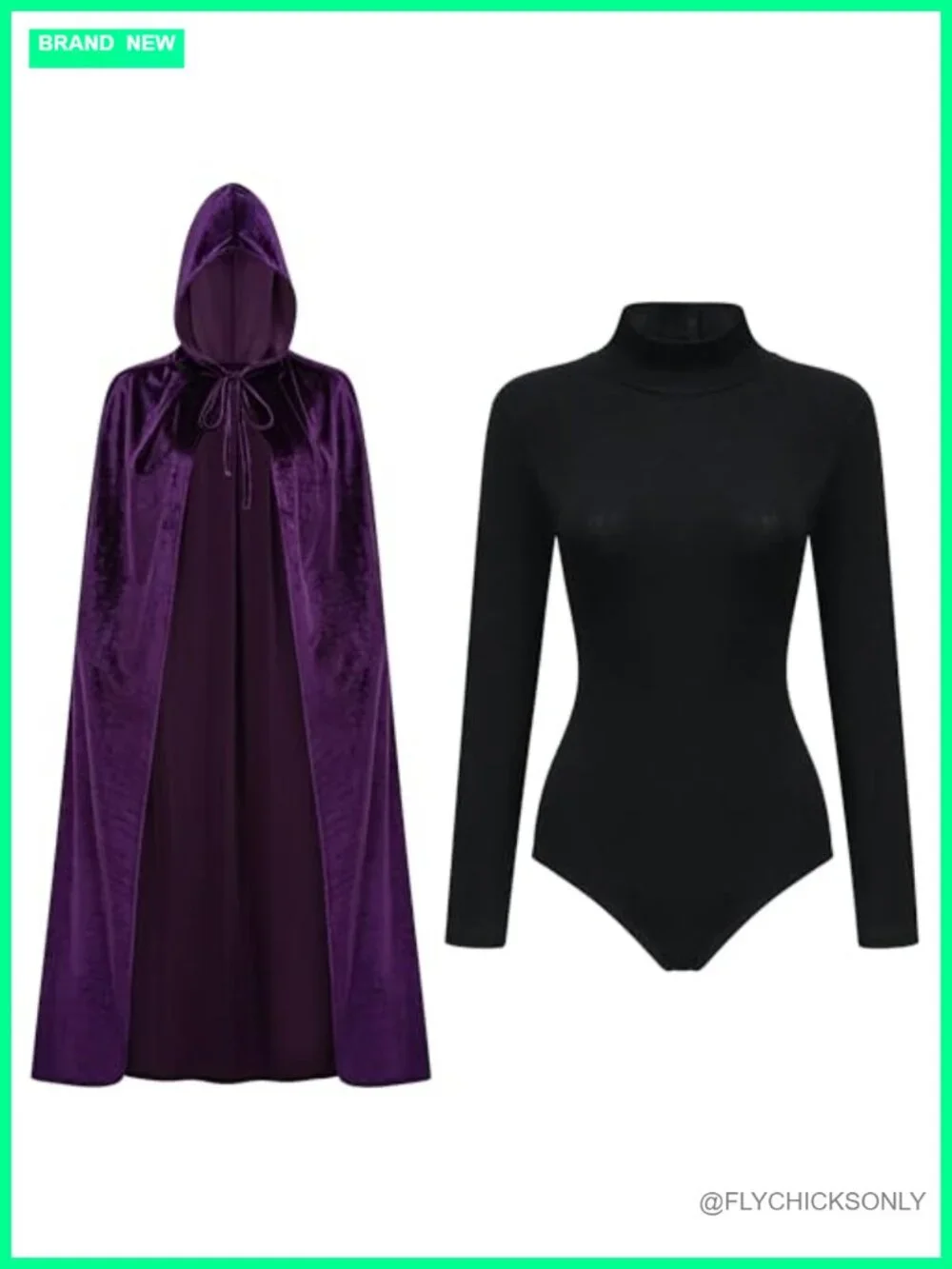 Women's Mystic Heroine Halloween Costume Set with Cape and Bodysuit